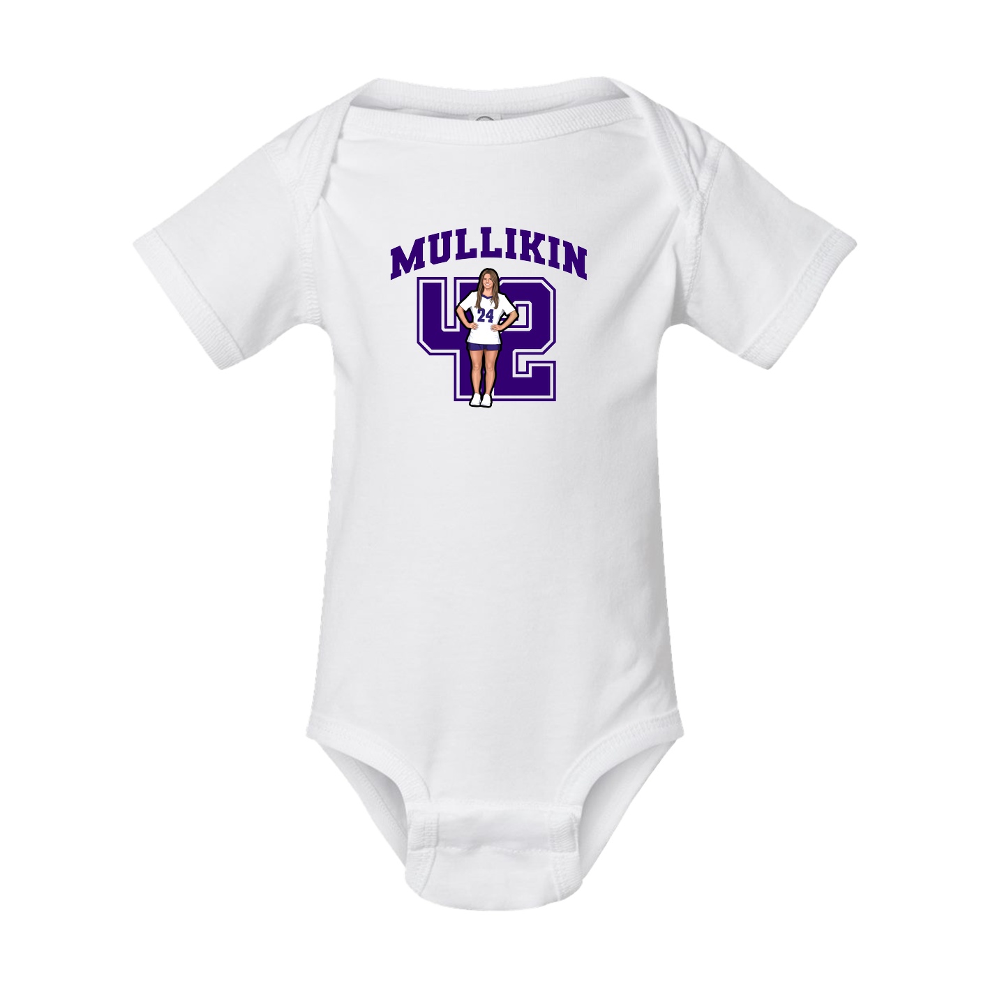 Baby Onesie — Number in White
