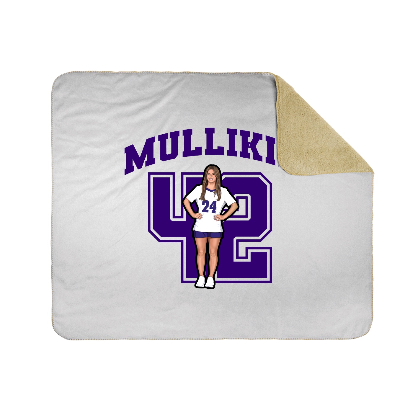 Throw Blanket — Number in White
