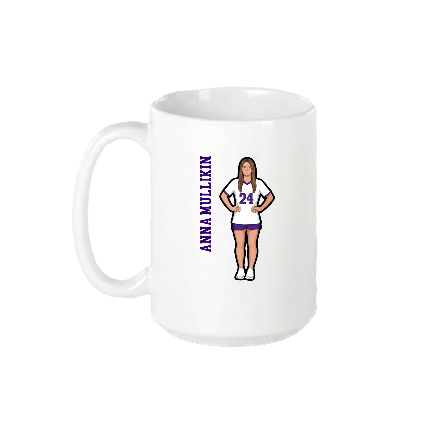15oz Coffee Mug — Name Vertical in White