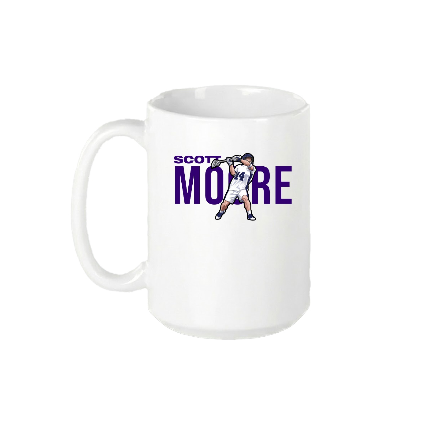 15oz Coffee Mug — Player Name in White