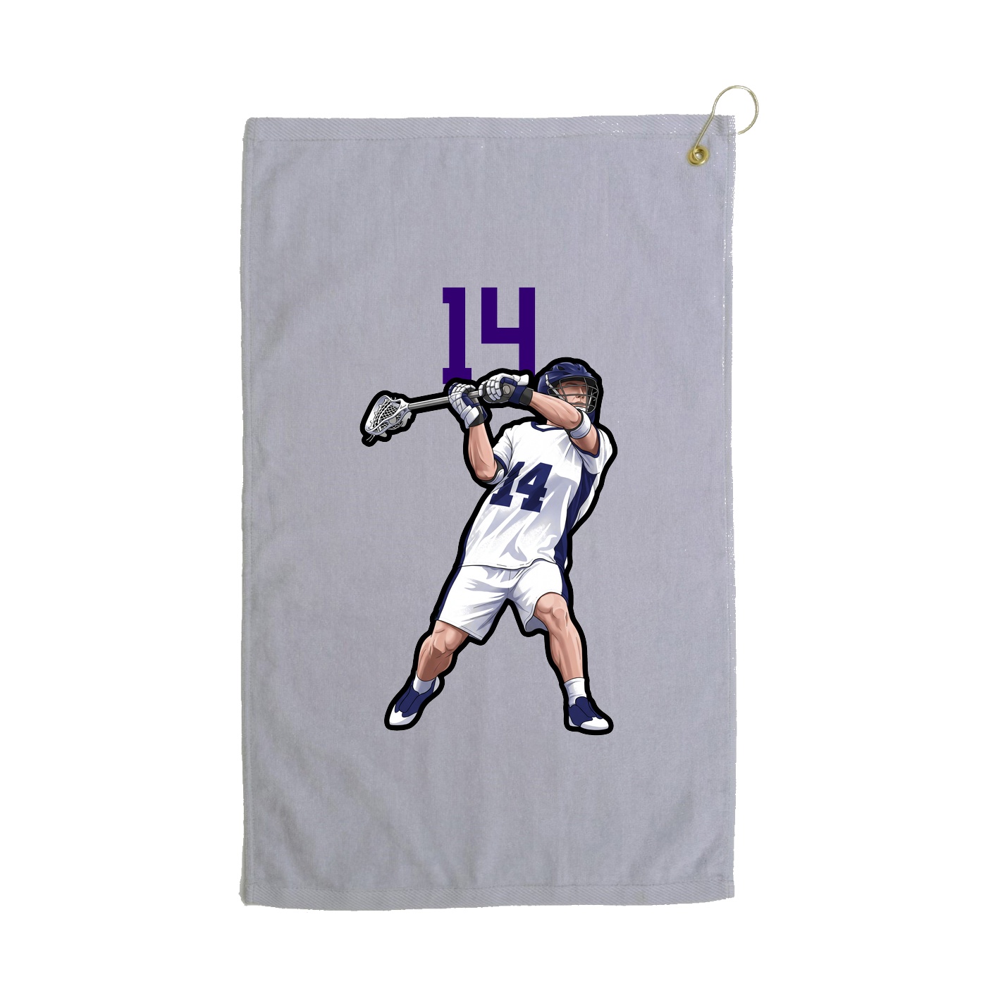Golf Towel — Number Top in Grey