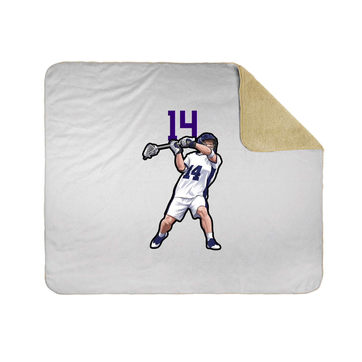Throw Blanket — Number Top in White