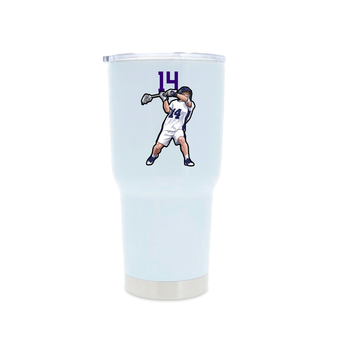 30oz Stainless Steel Tumbler — Number Top in White