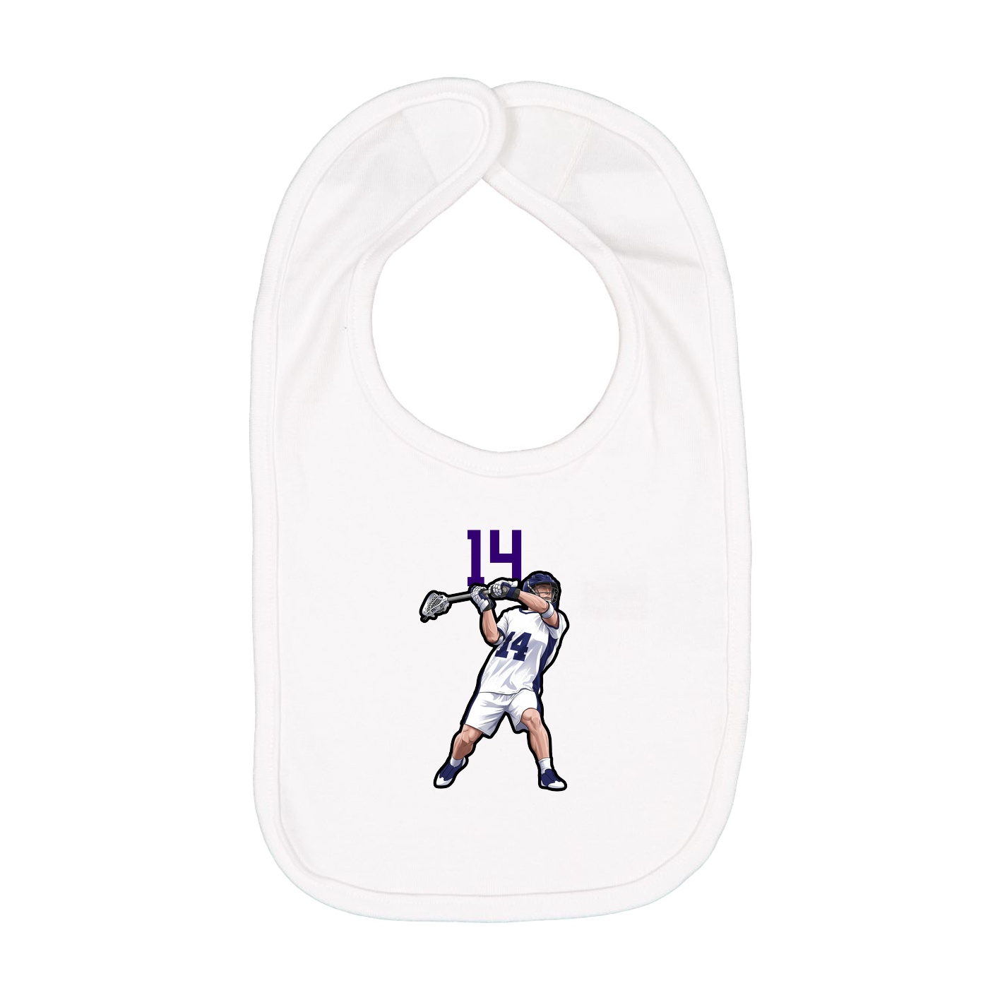 Infant Bib — Number Top in White