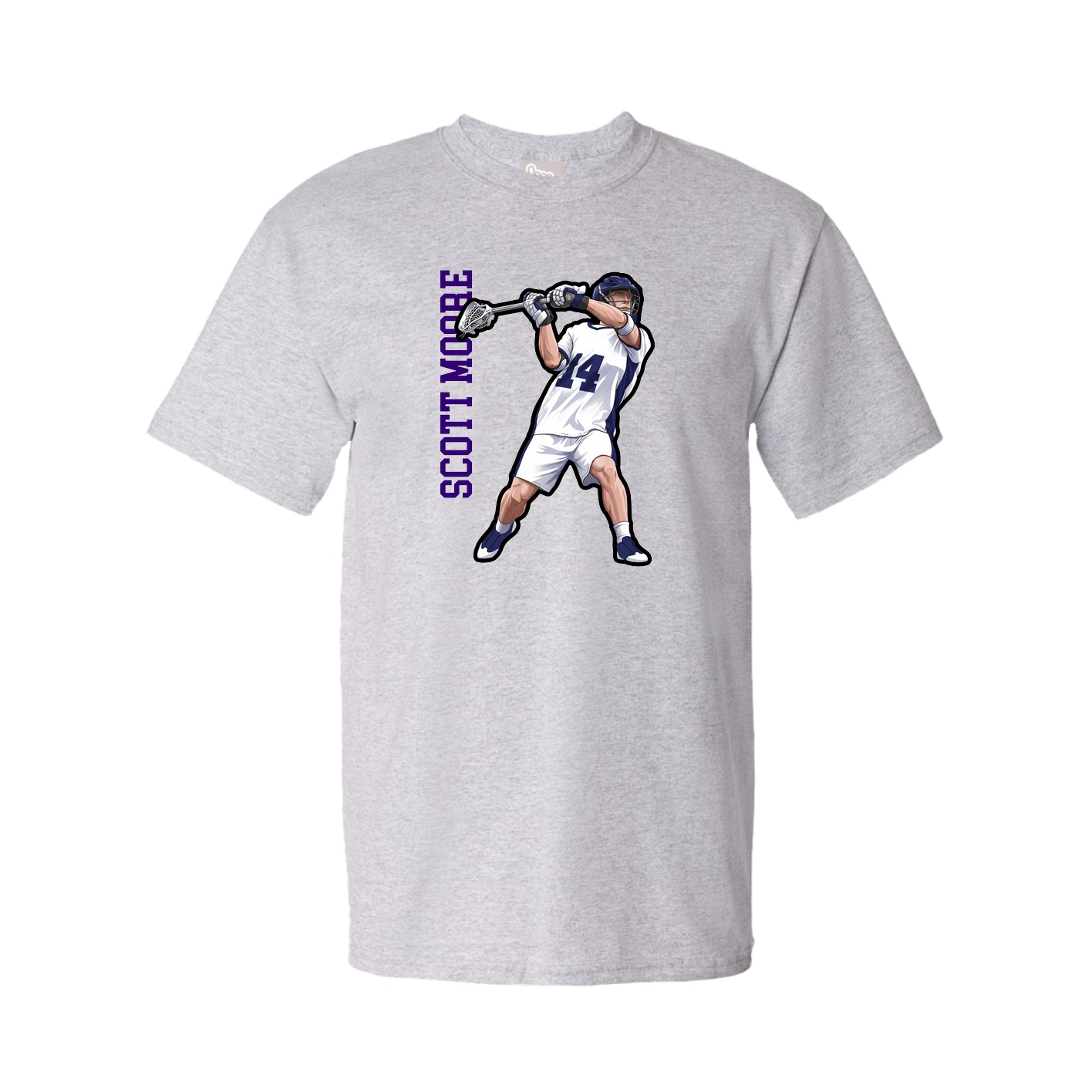 Tee — Name Vertical in Grey