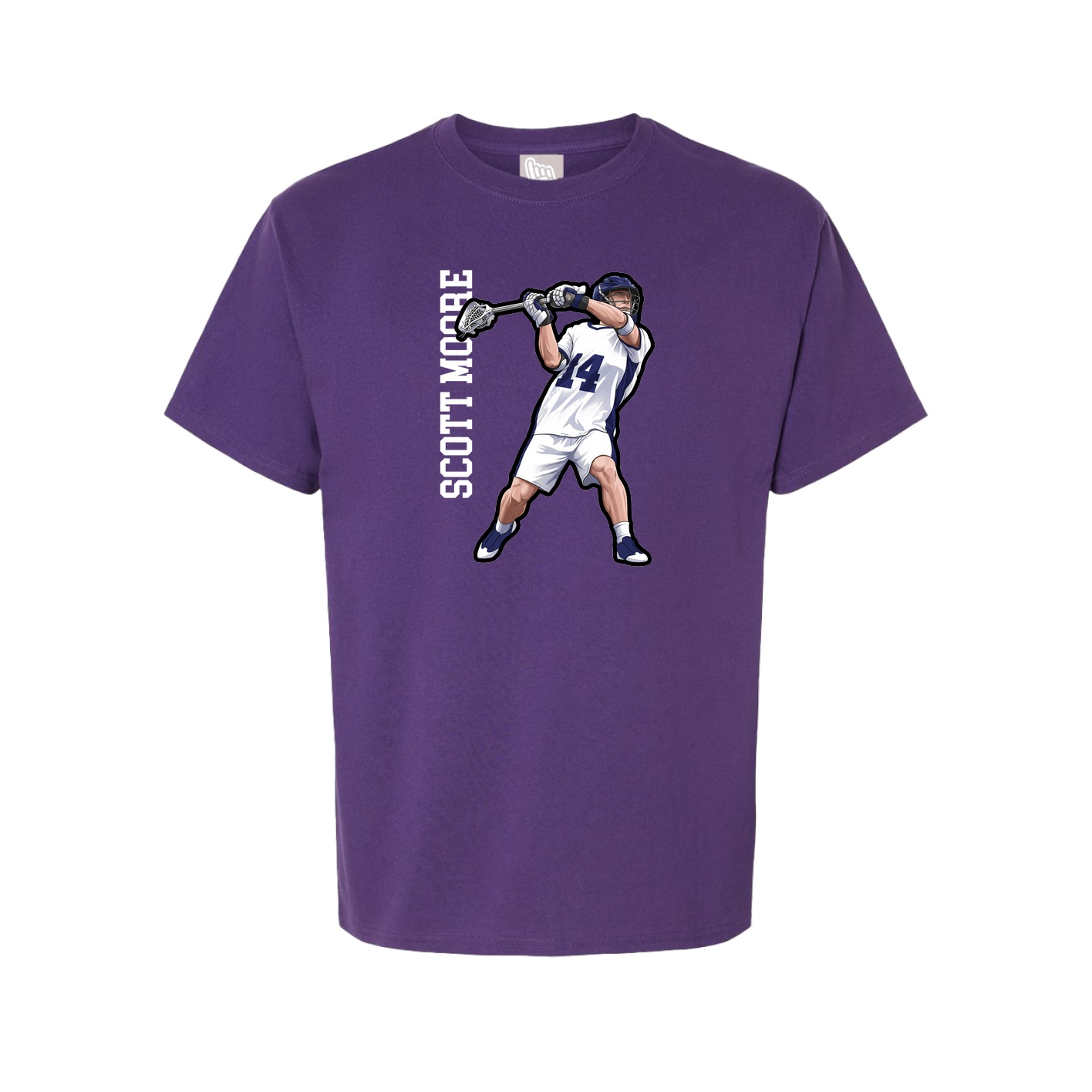 Youth Tee — Name Vertical in Purple
