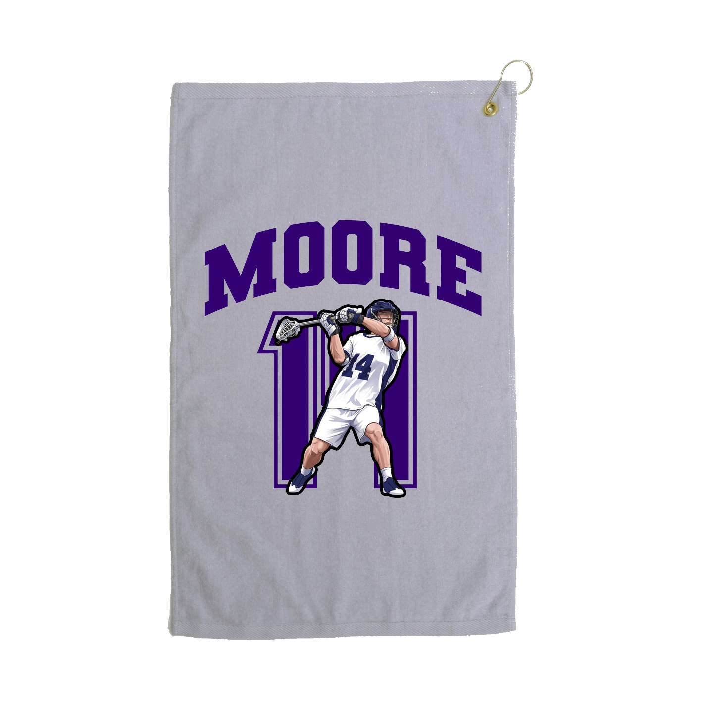 Golf Towel — Number in Grey