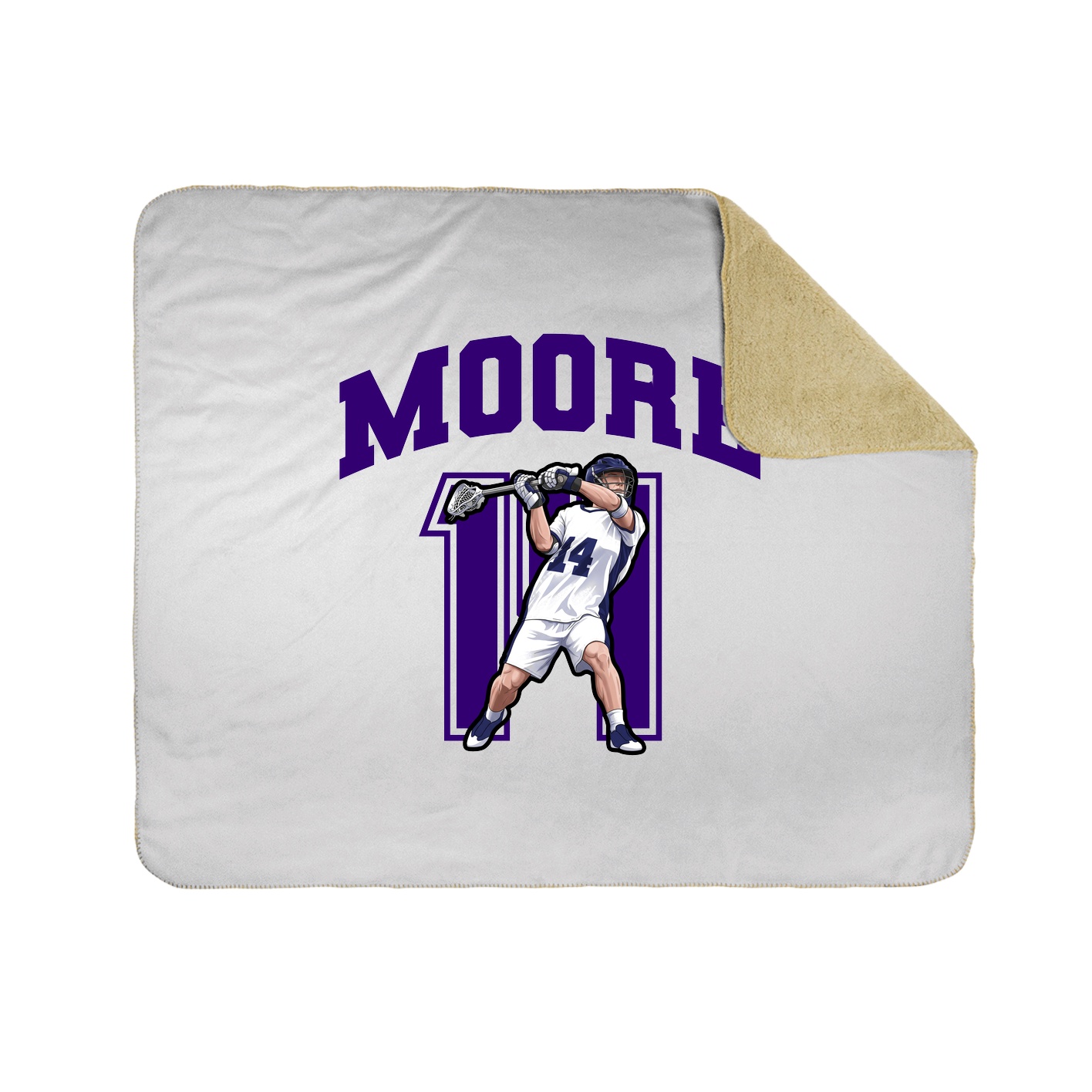 Throw Blanket — Number in White