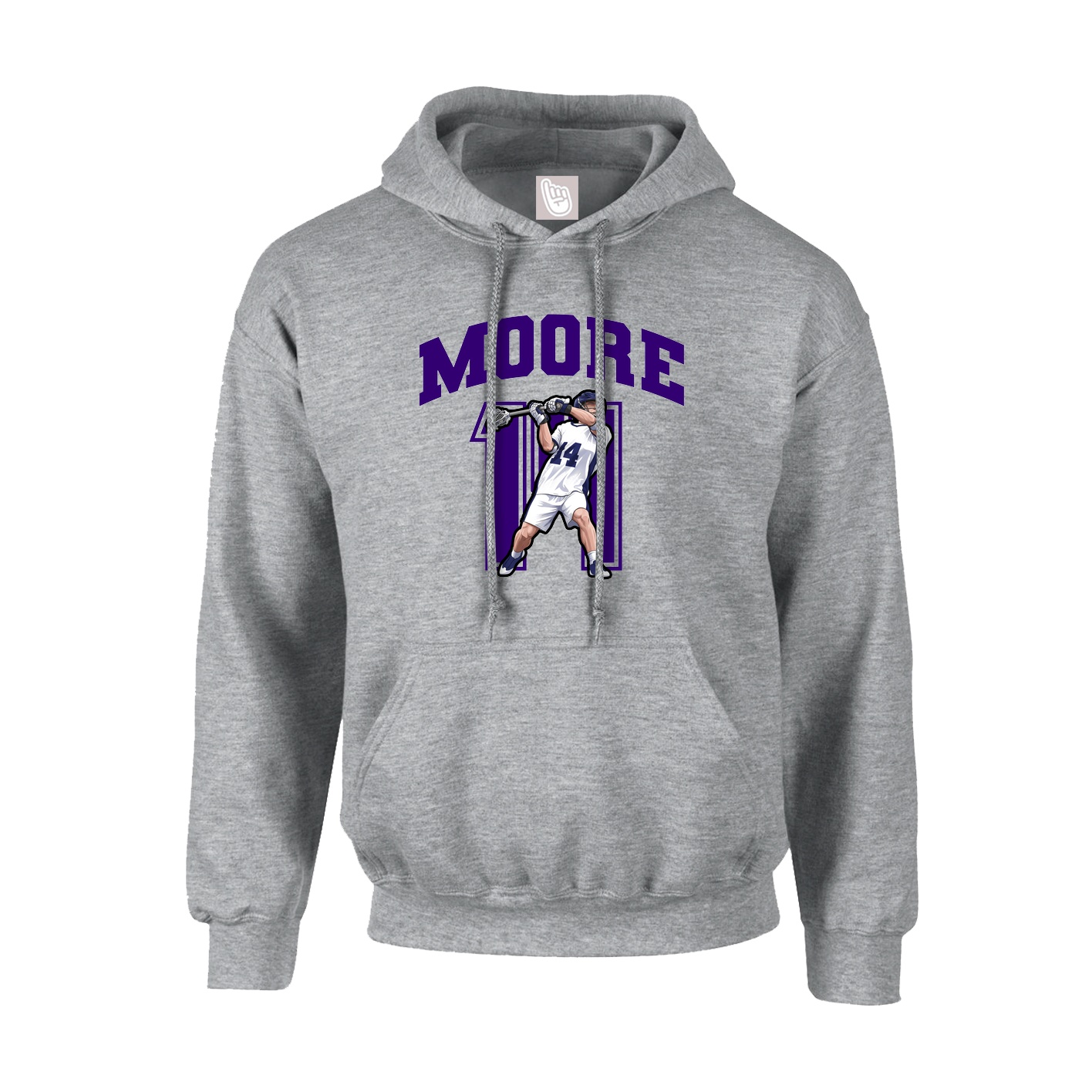 Youth Hoodie — Number in Grey