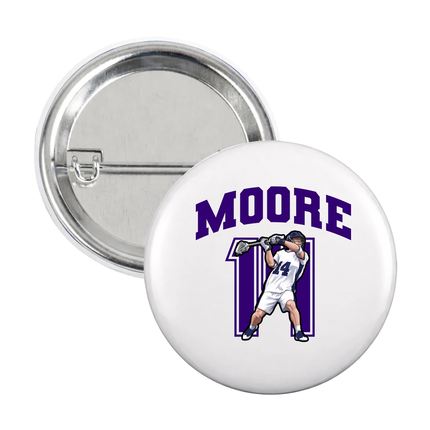 Game Day Button — Number in White
