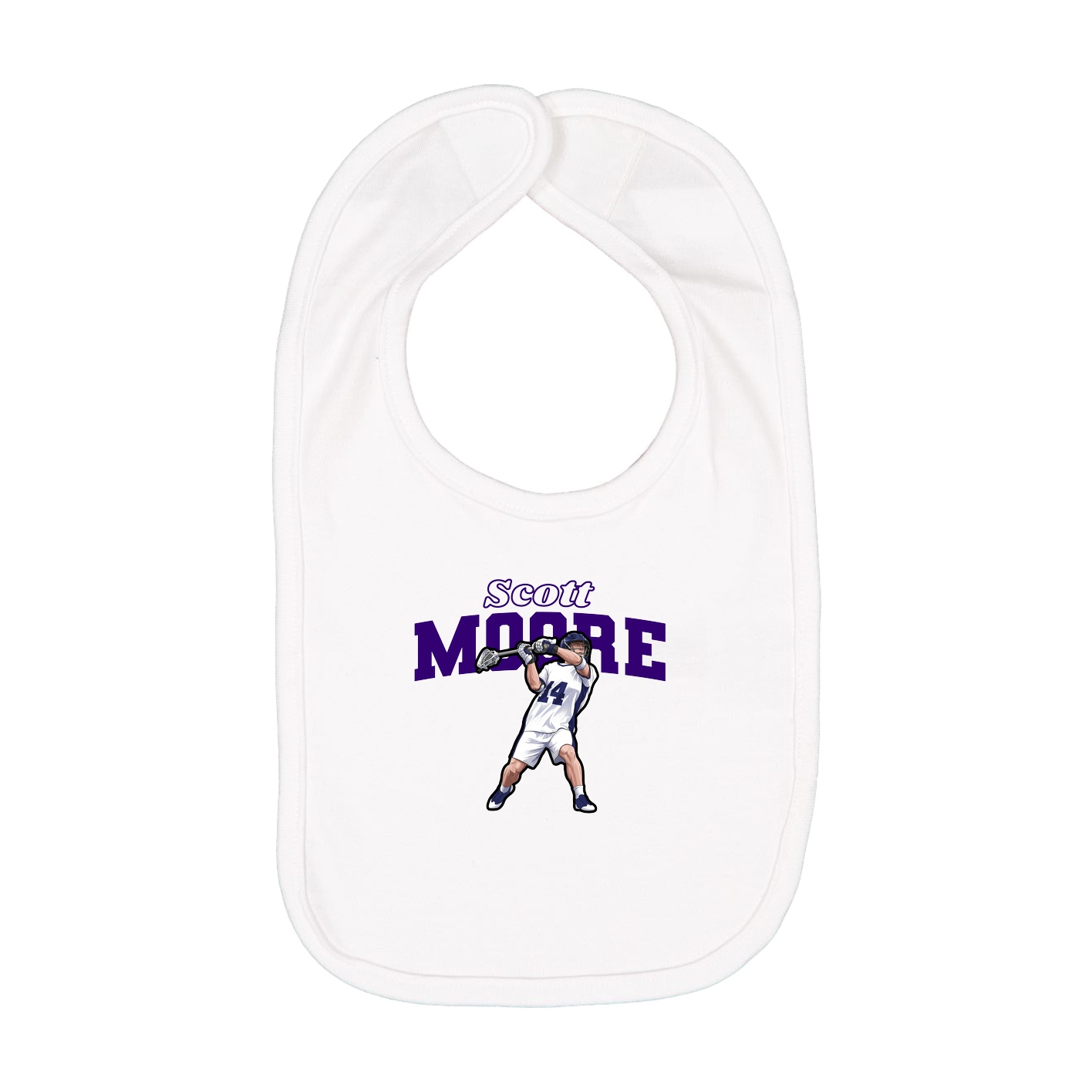 Infant Bib — Name Arch in White