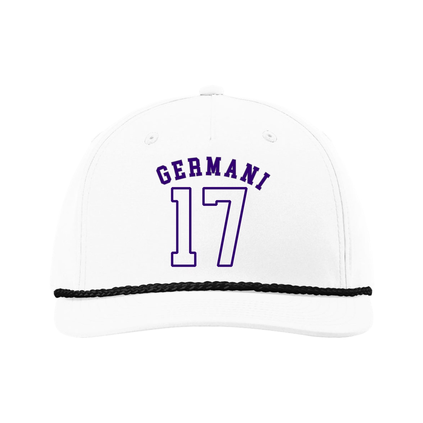 Five-Panel Classic Rope Cap — Shirsey Arch in White