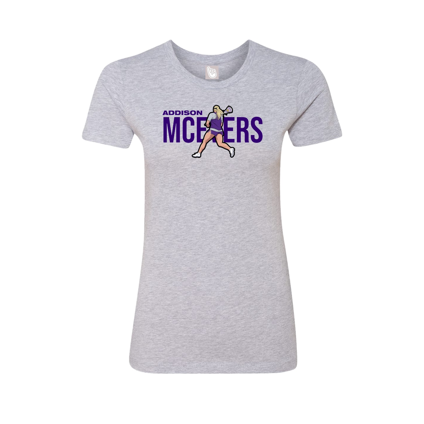 Fitted Women's Tee — Player Name in Grey