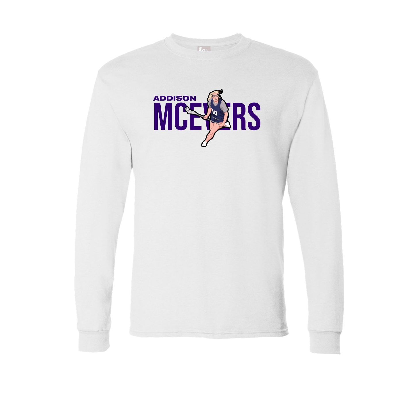 Long Sleeve Tee — Player Name in White
