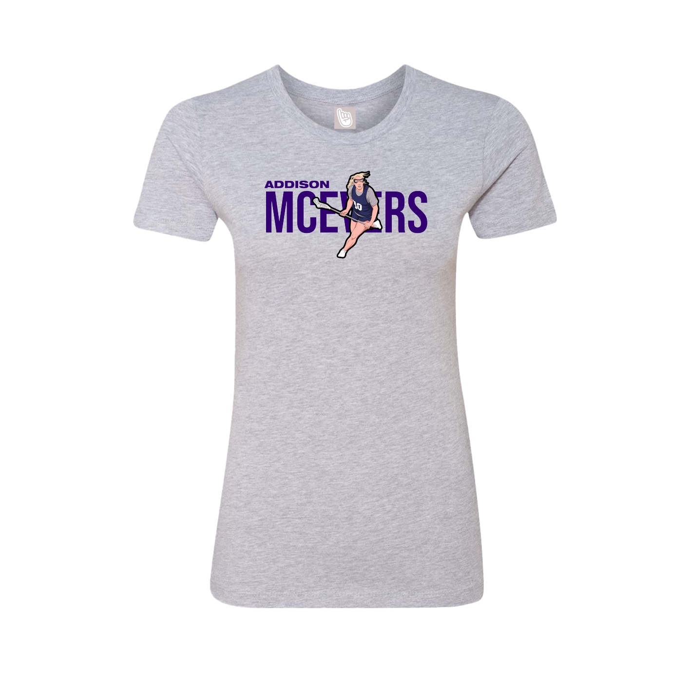 Fitted Women's Tee — Player Name in Grey