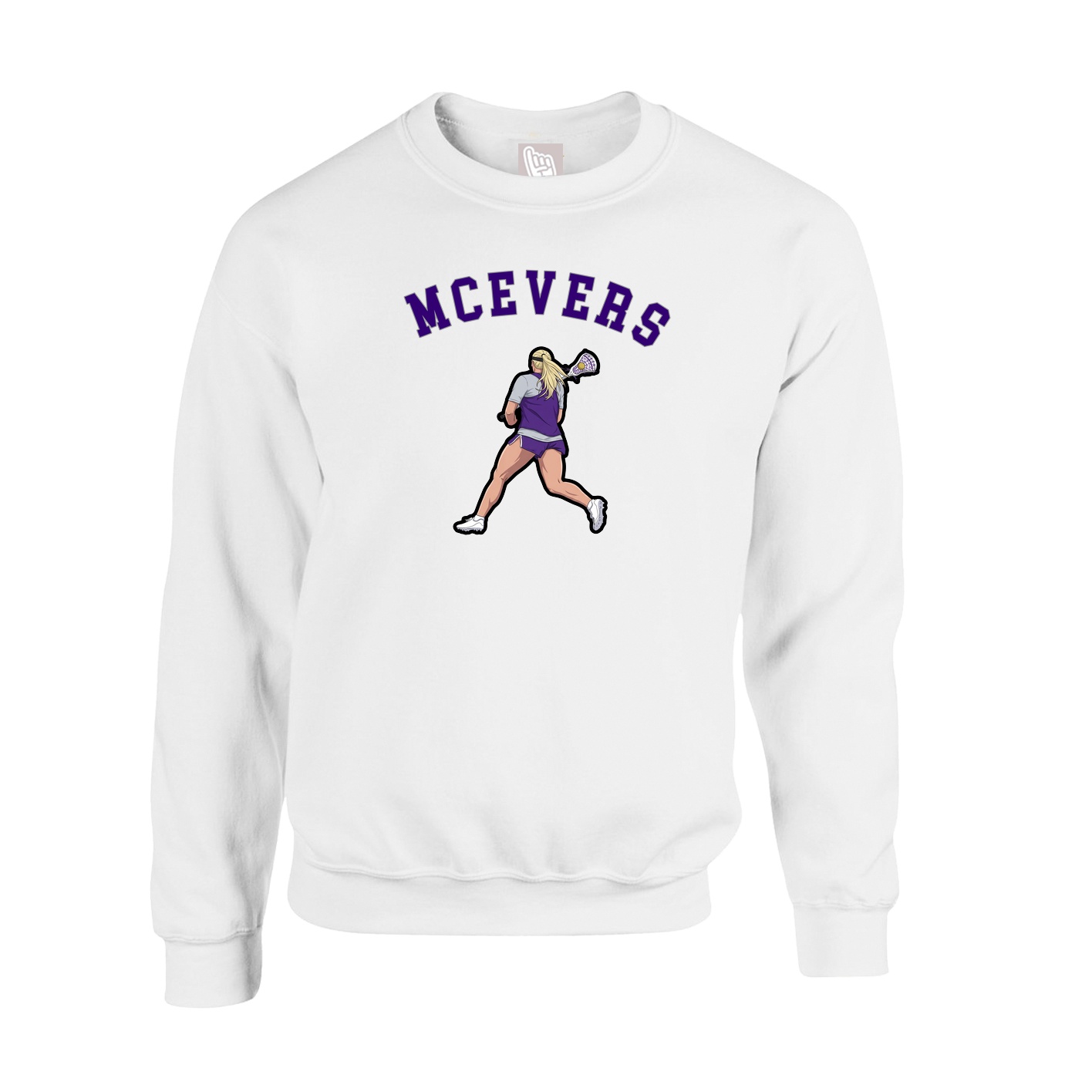 Fleece Crew — Shirsey Arch in White