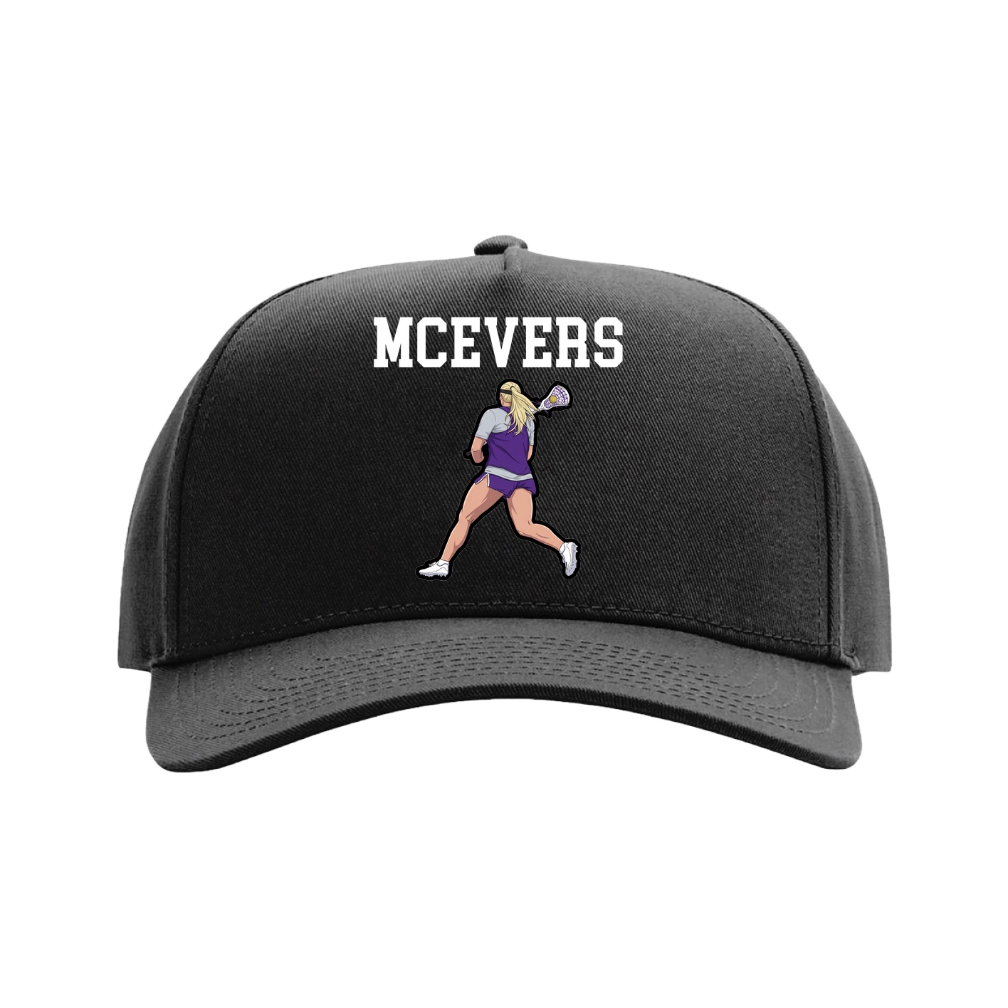 Full Fabric Five-Panel Champ Cap — Shirsey in Black