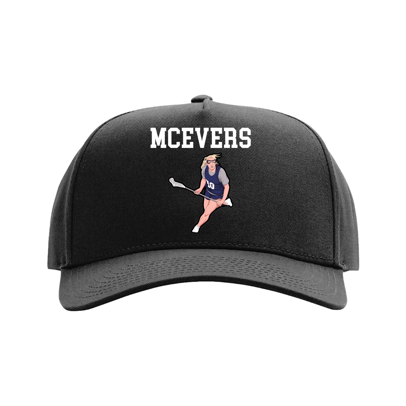 Full Fabric Five-Panel Champ Cap — Shirsey in Black