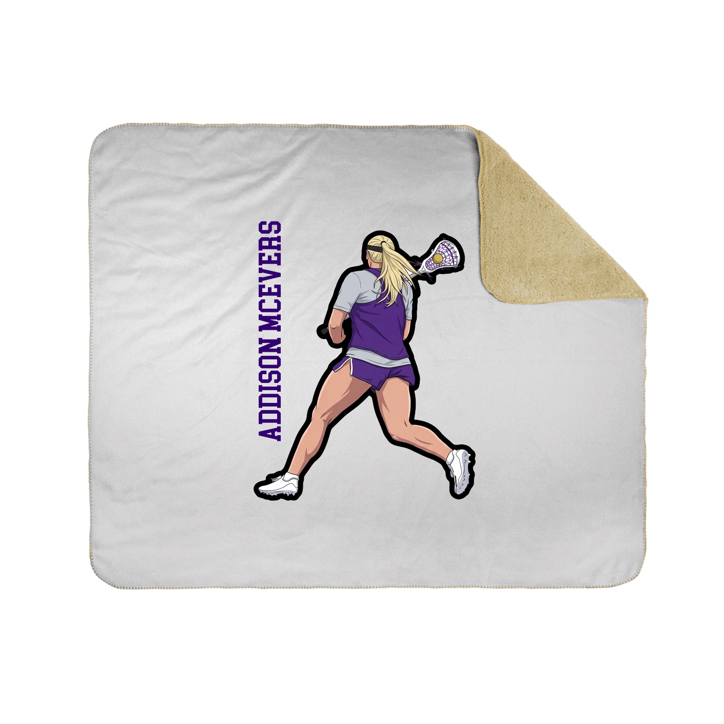 Throw Blanket — Name Vertical in White