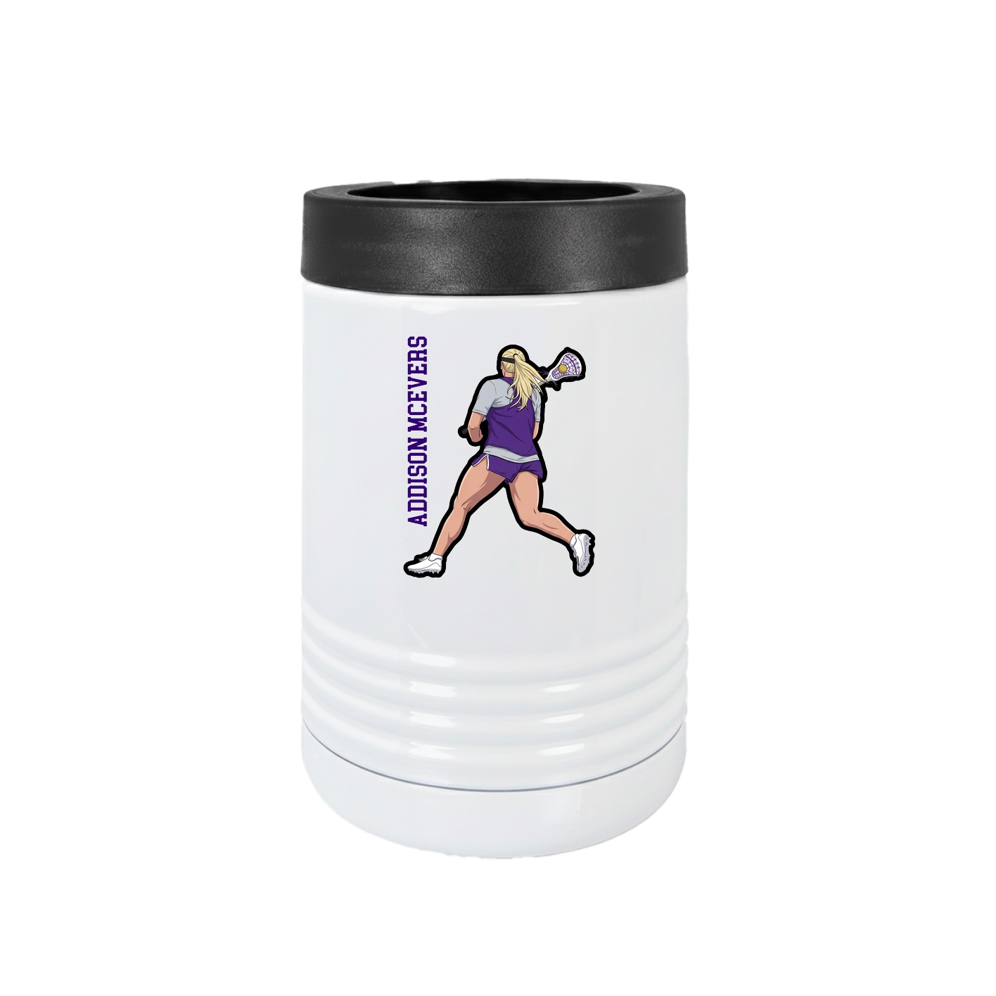 Beverage Holder — Name Vertical in White