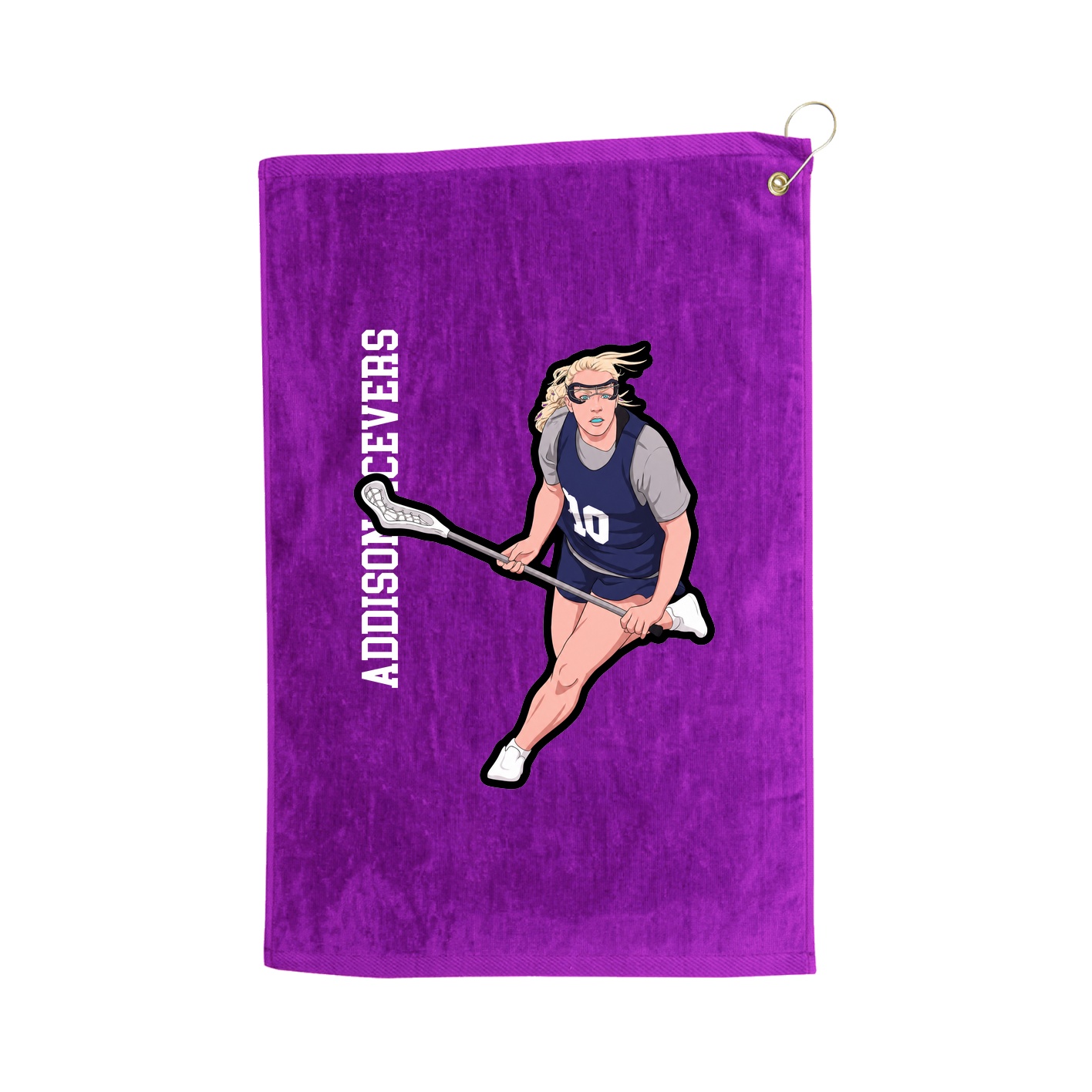 Golf Towel — Name Vertical in Purple