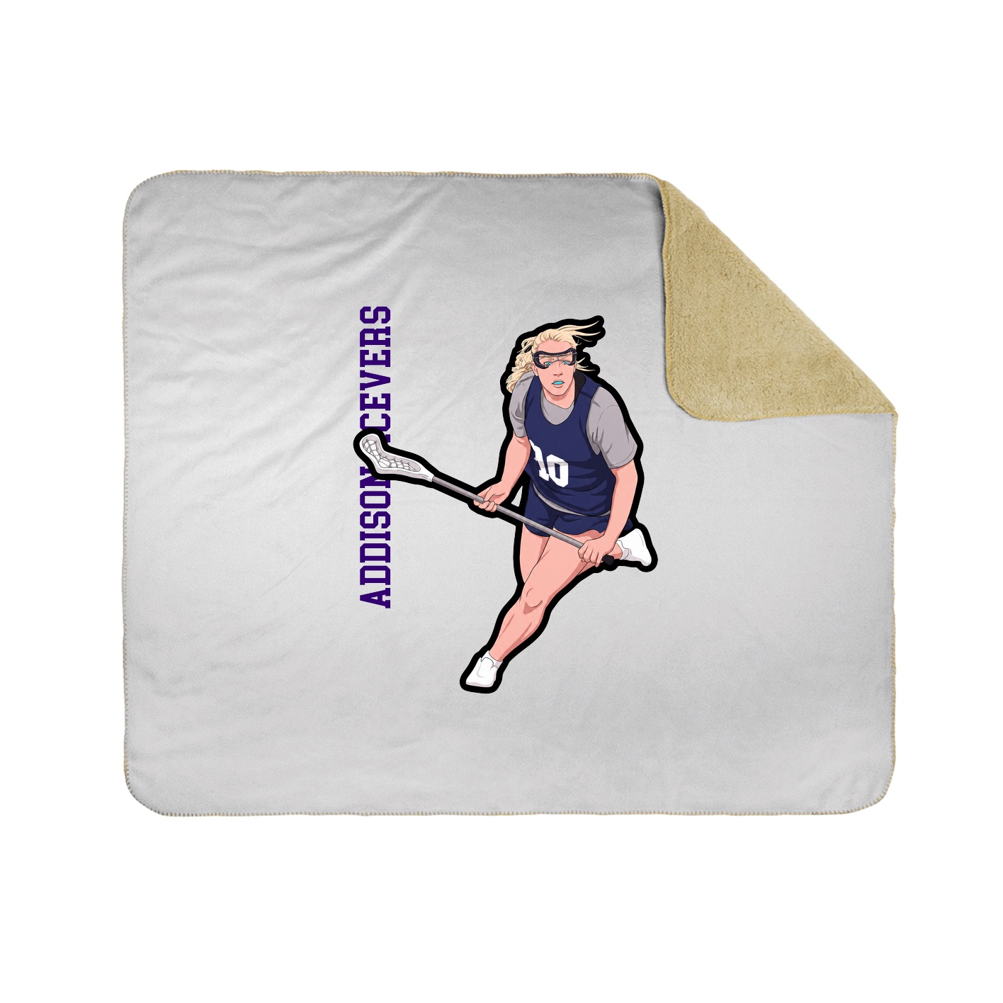 Throw Blanket — Name Vertical in White