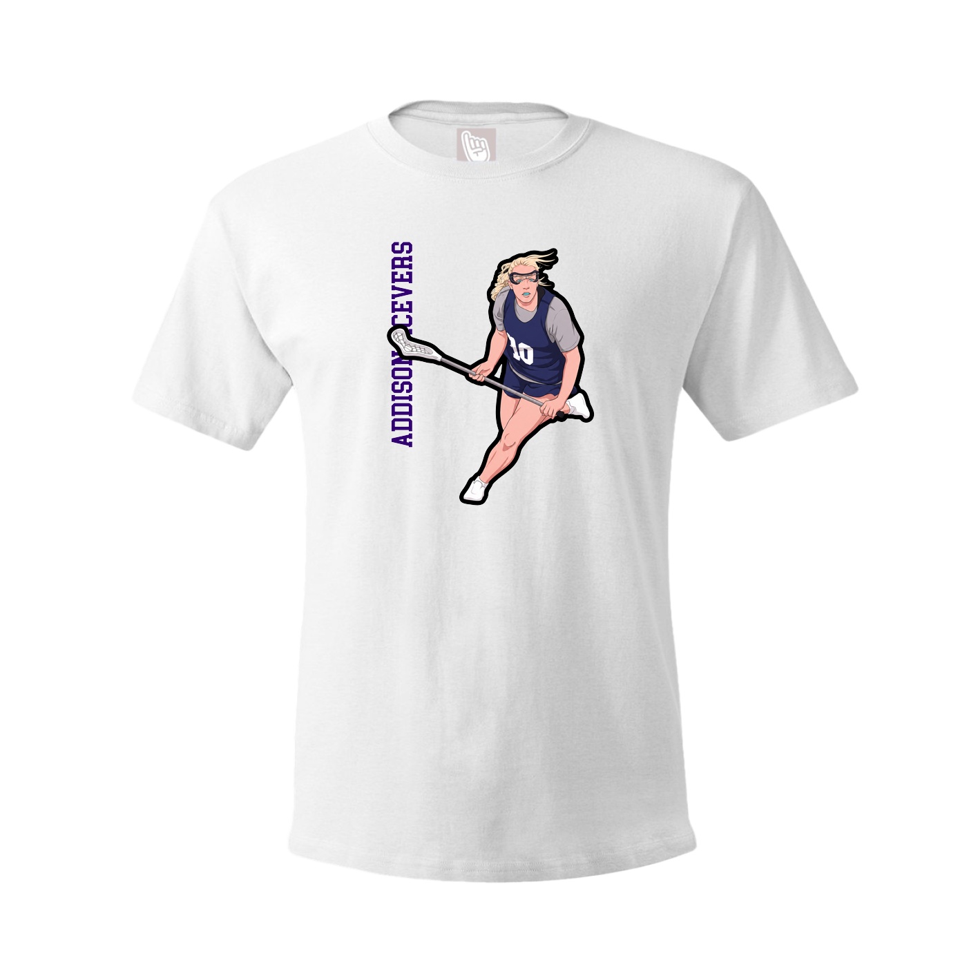 Youth Tee — Name Vertical in White