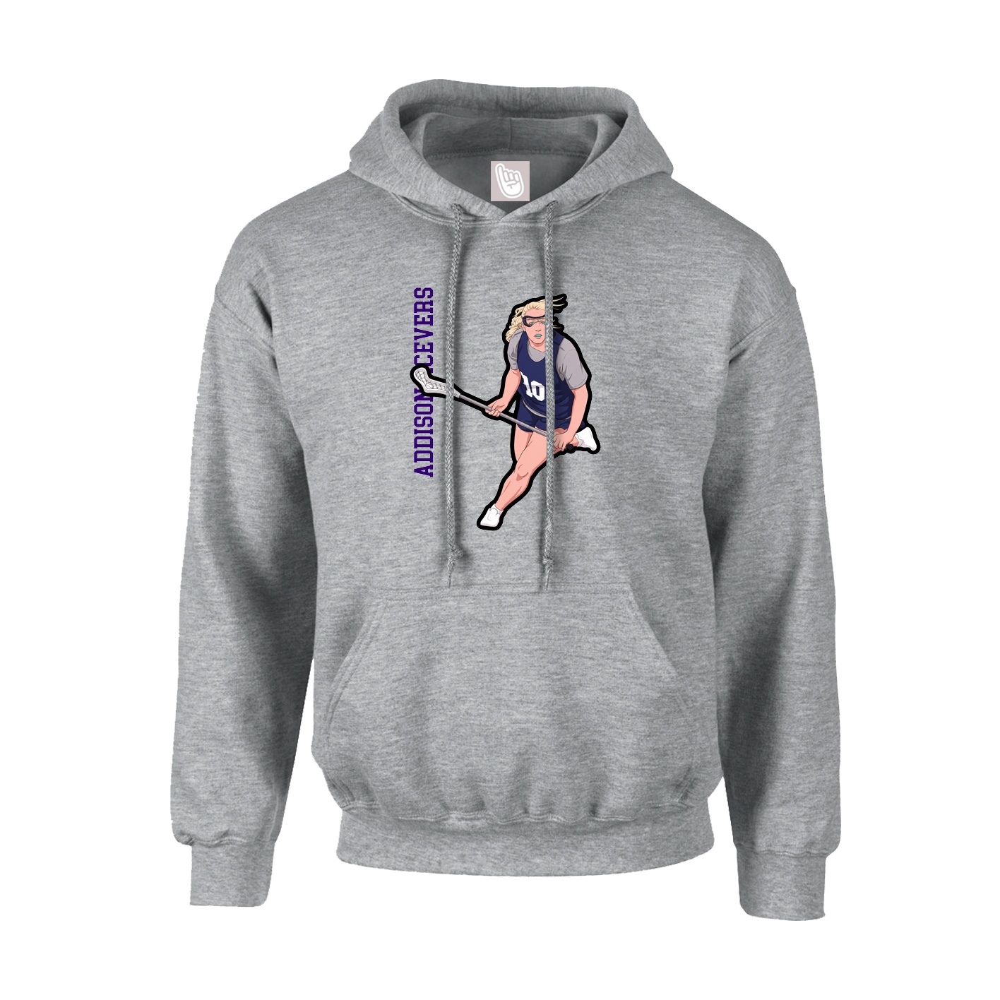 Youth Hoodie — Name Vertical in Grey