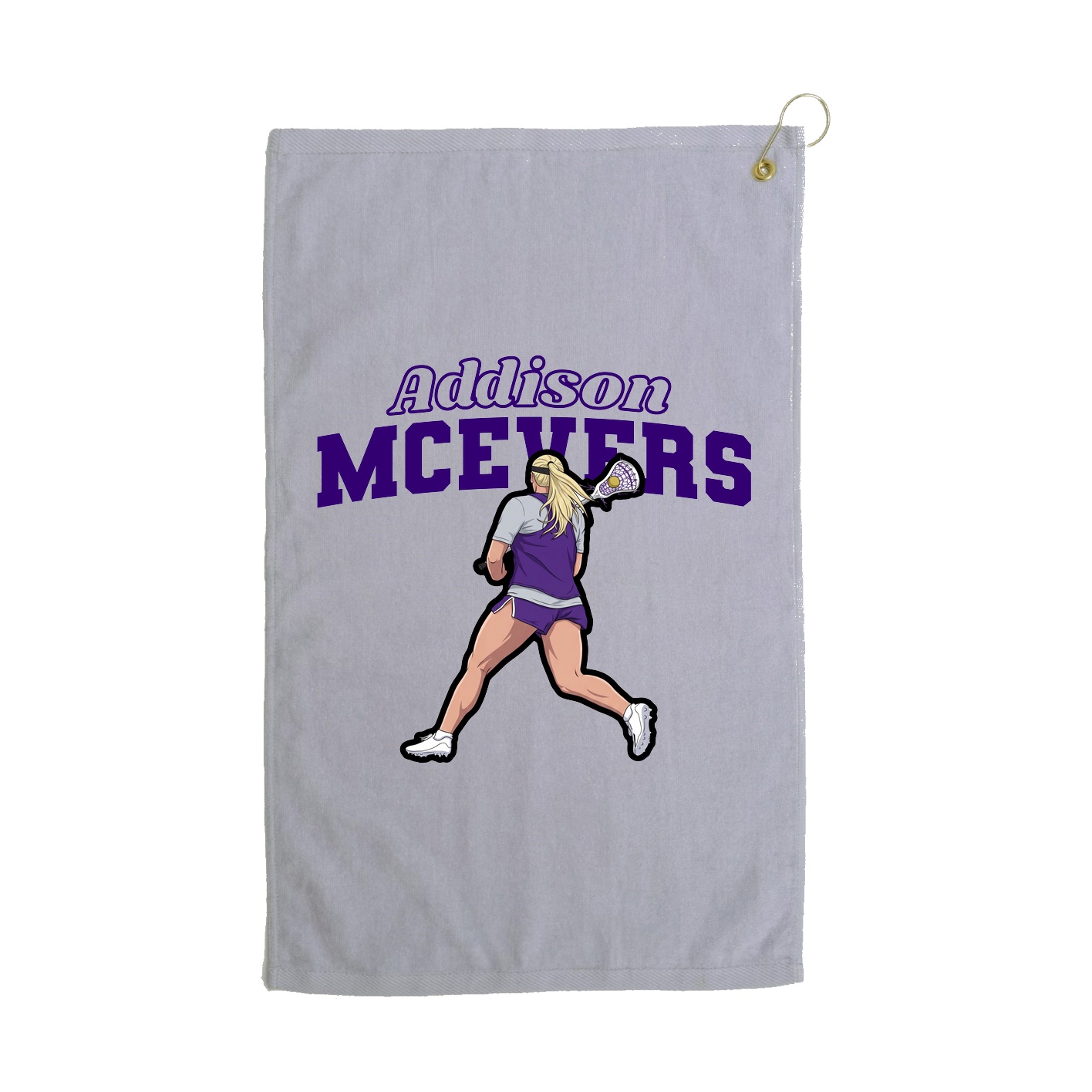 Golf Towel — Name Arch in Grey