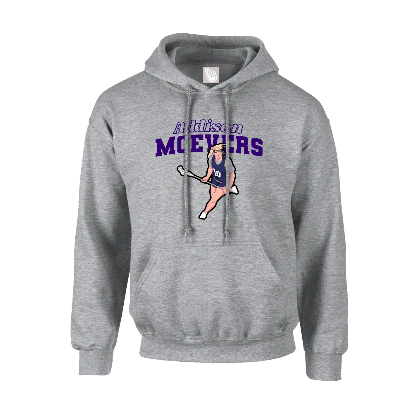 Youth Hoodie — Name Arch in Grey