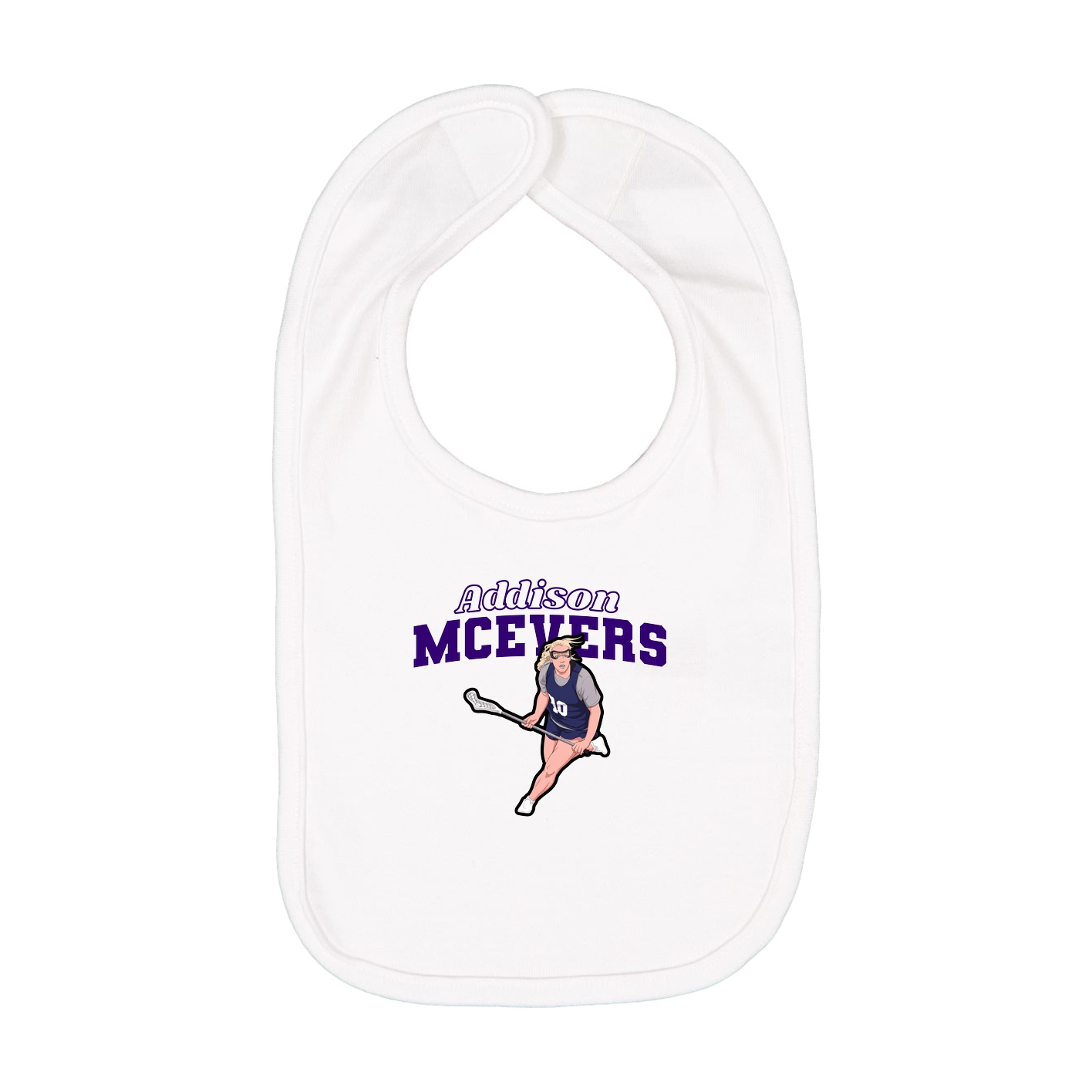 Infant Bib — Name Arch in White