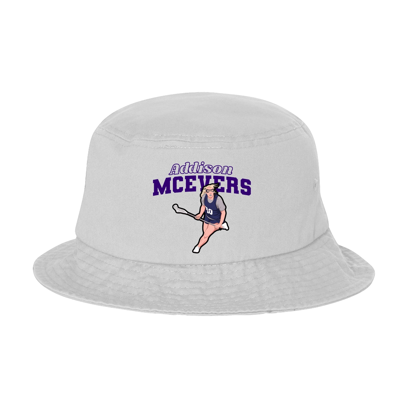 Bucket Cap — Name Arch in White