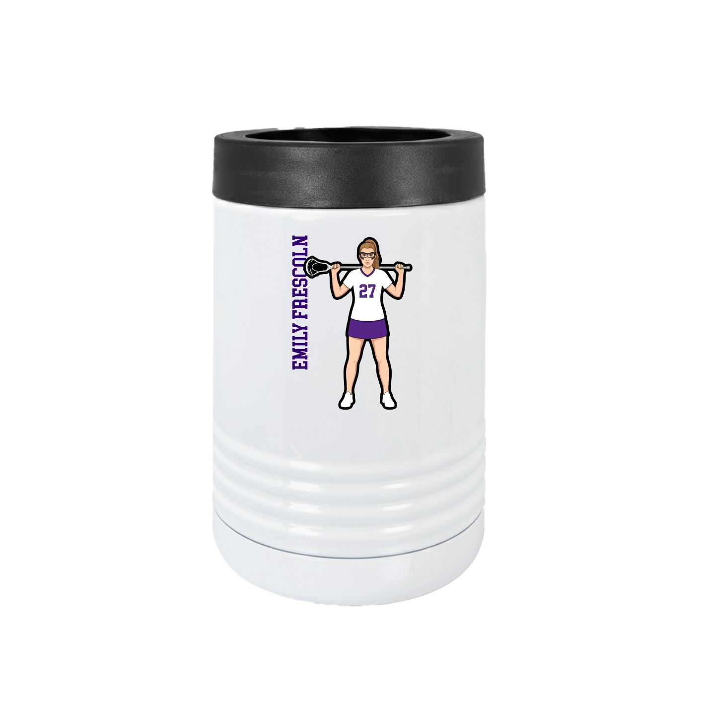 Beverage Holder — Name Vertical in White