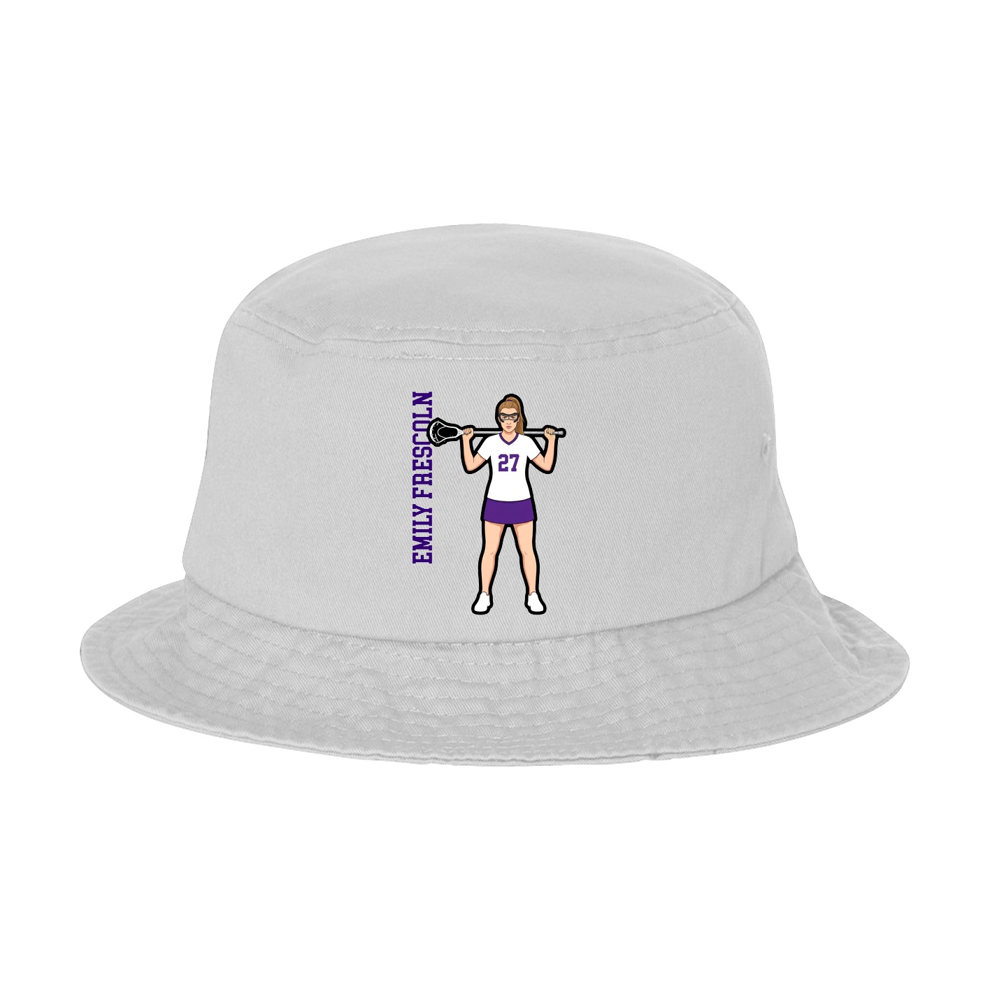 Bucket Cap — Name Vertical in White
