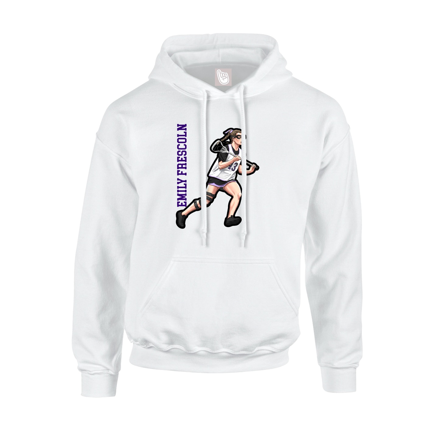 Hoodie — Name Vertical in White