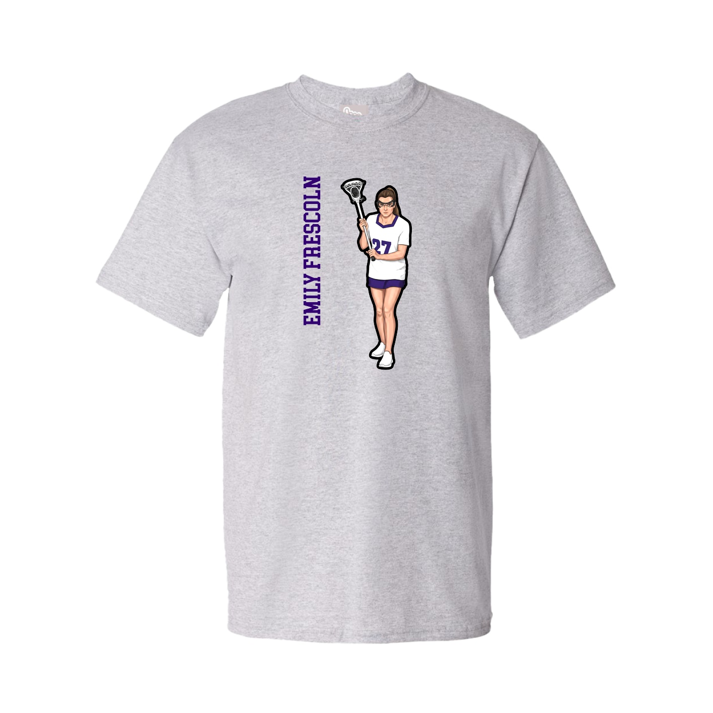Tee — Name Vertical in Grey