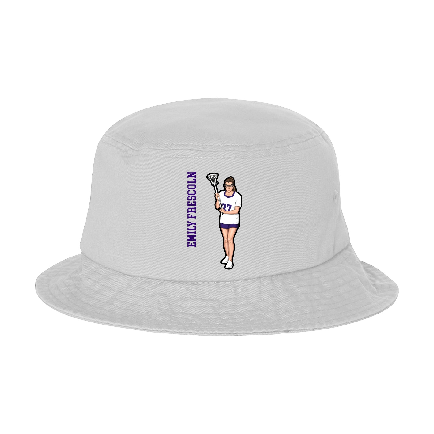 Bucket Cap — Name Vertical in White