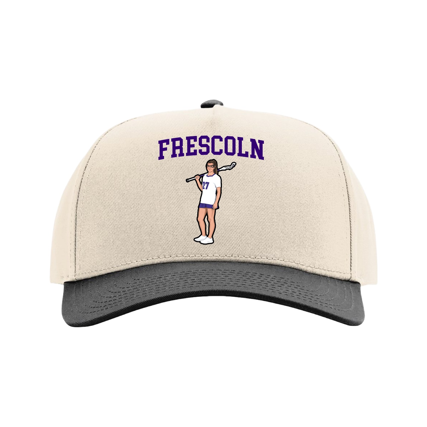 Full Fabric Five-Panel Champ Cap — Shirsey in Cream/Black