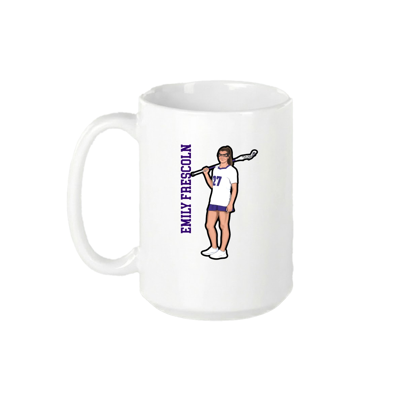 15oz Coffee Mug — Name Vertical in White