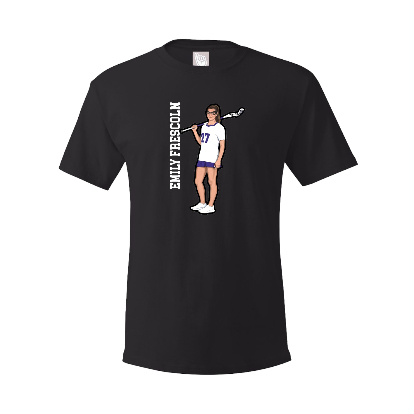 Youth Tee — Name Vertical in Black