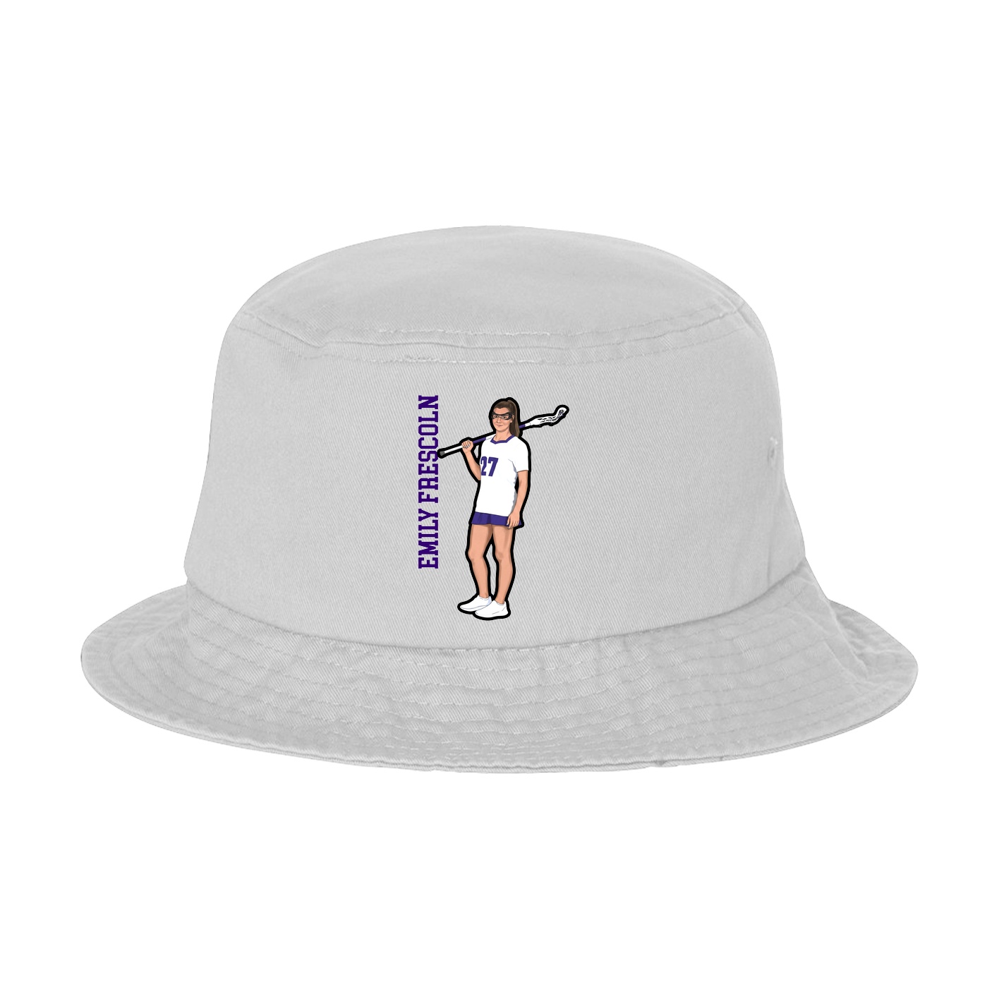 Bucket Cap — Name Vertical in White