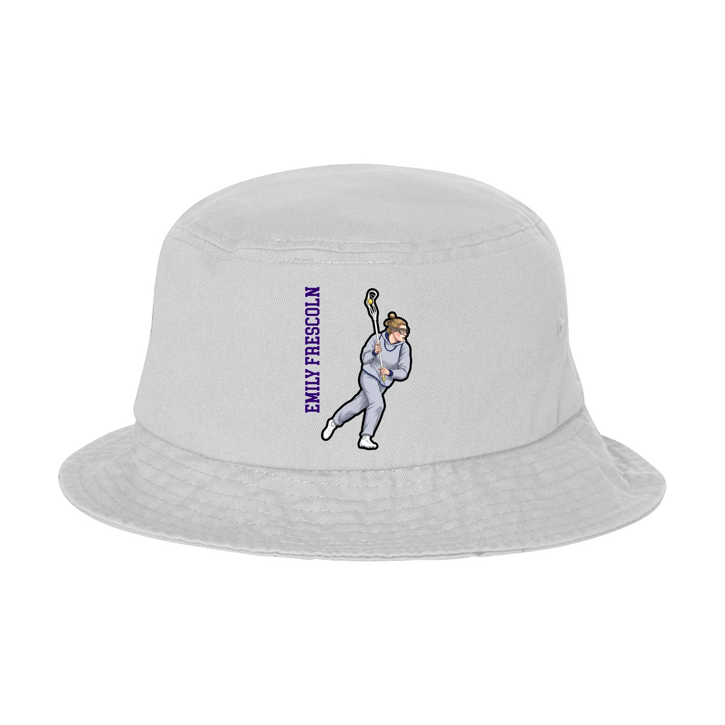Bucket Cap — Name Vertical in White
