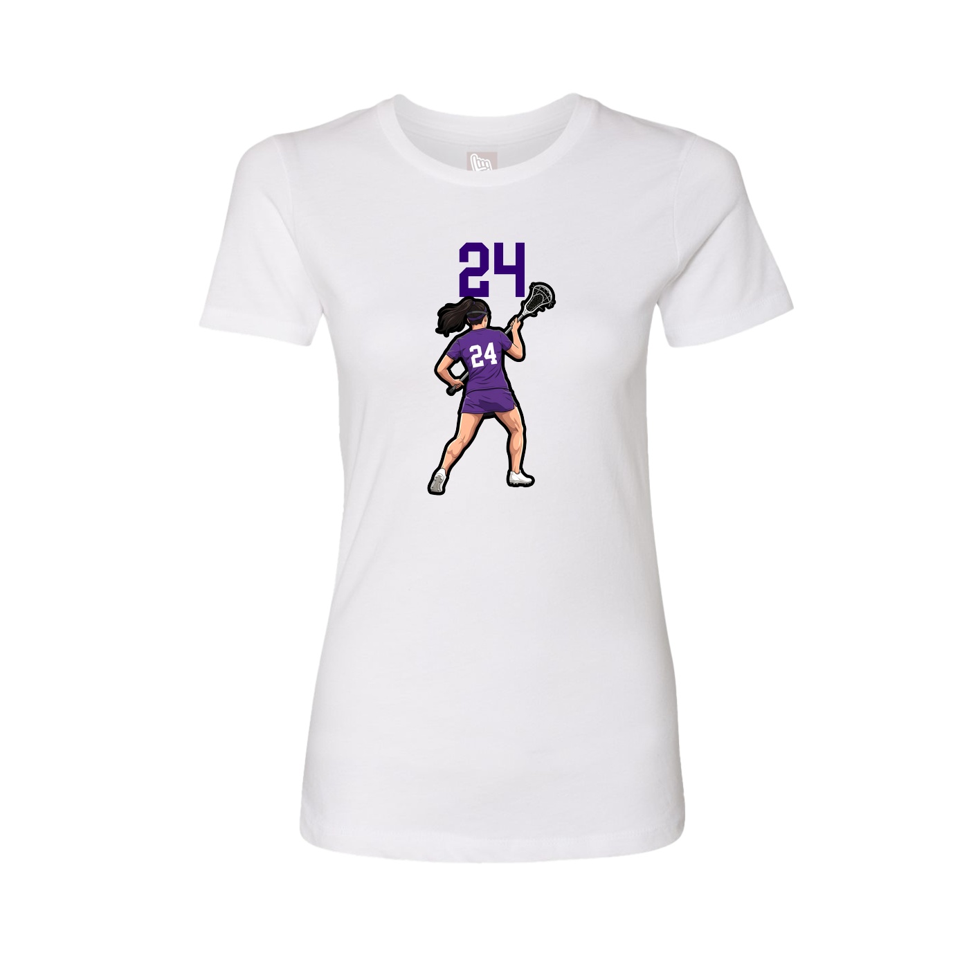 Fitted Women's Tee — Number Top in White