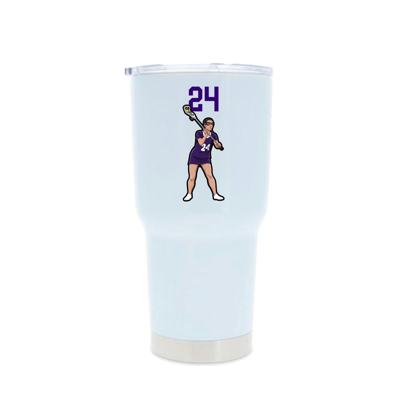 30oz Stainless Steel Tumbler — Number Top in White