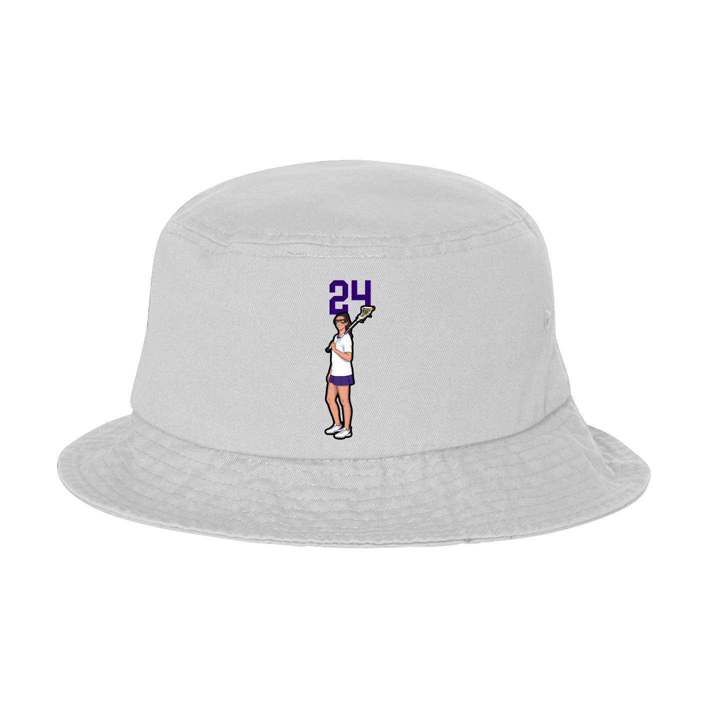 Bucket Cap — Number Top in White