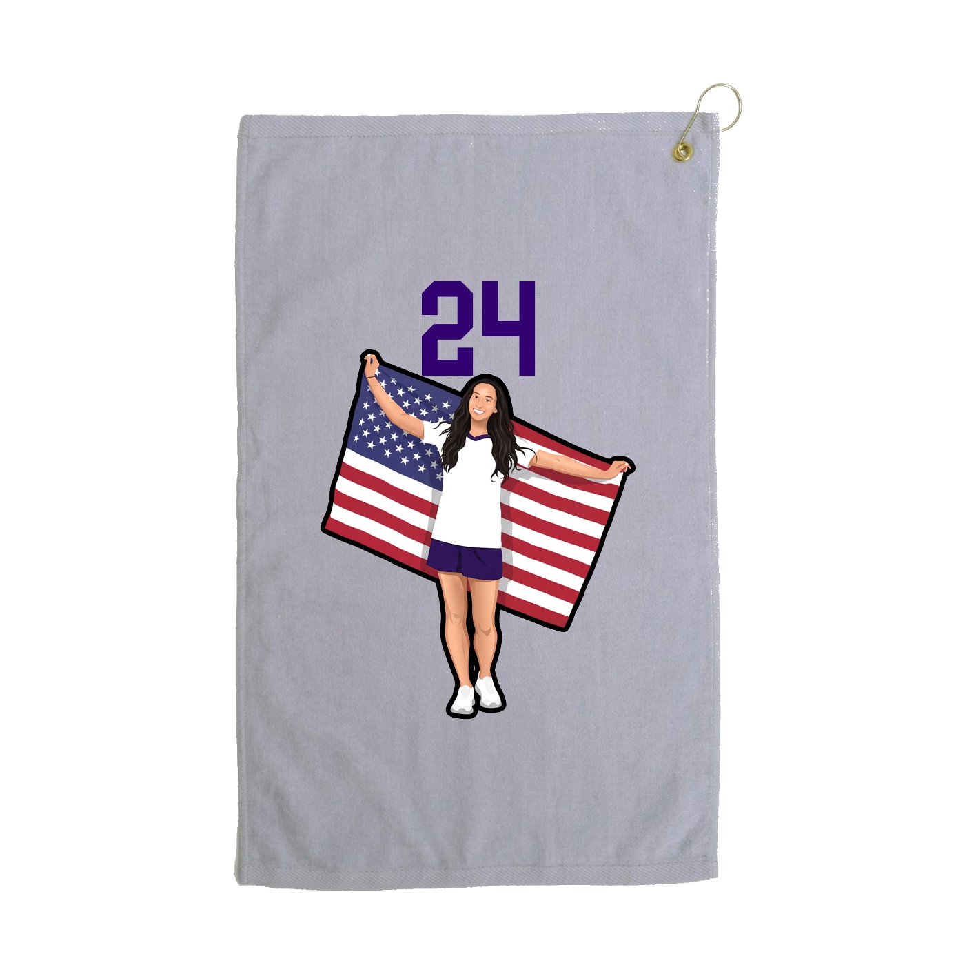 Golf Towel — Number Top in Grey