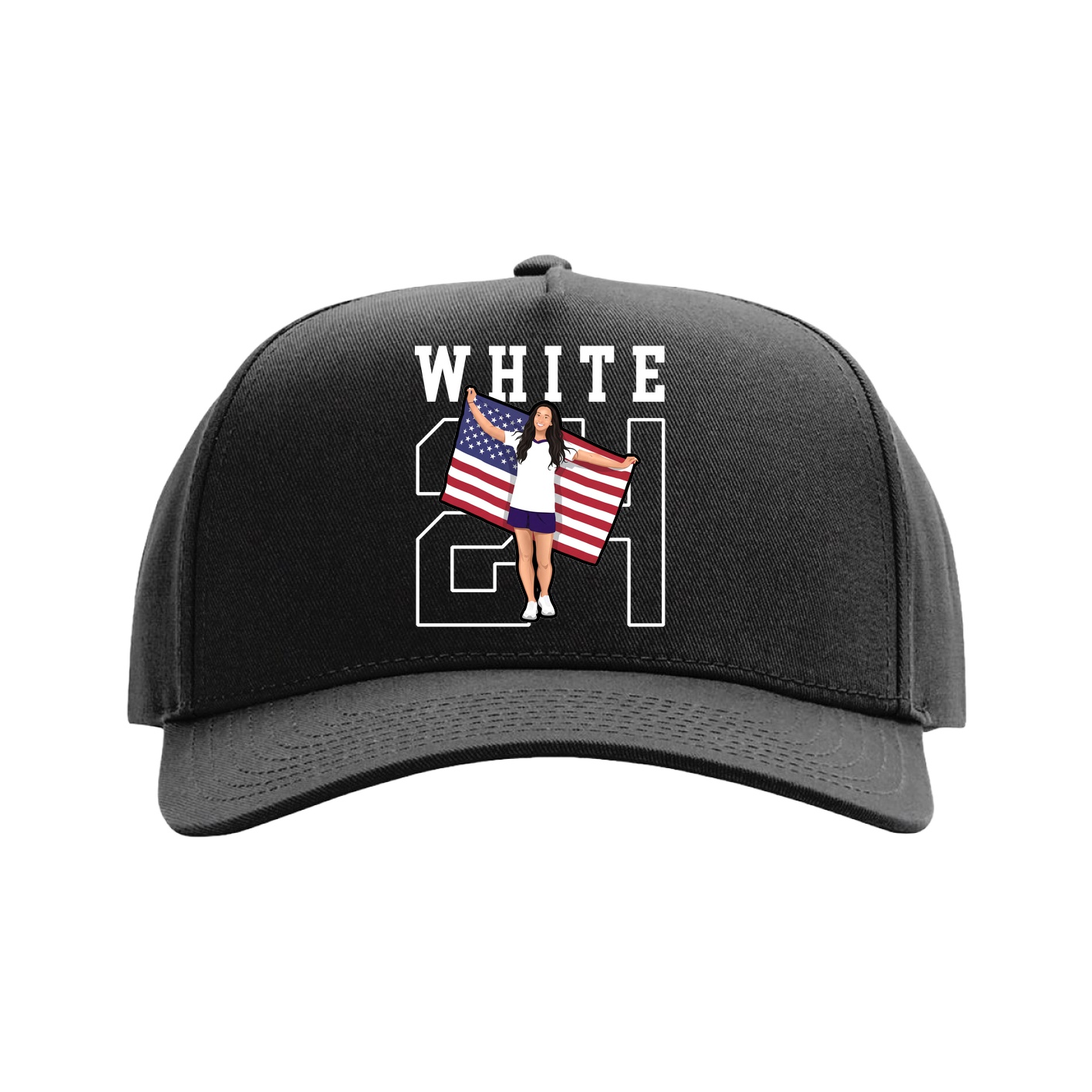 Full Fabric Five-Panel Champ Cap — Shirsey in Black