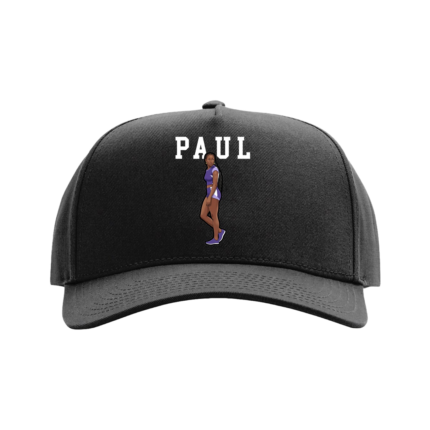 Full Fabric Five-Panel Champ Cap — Shirsey in Black