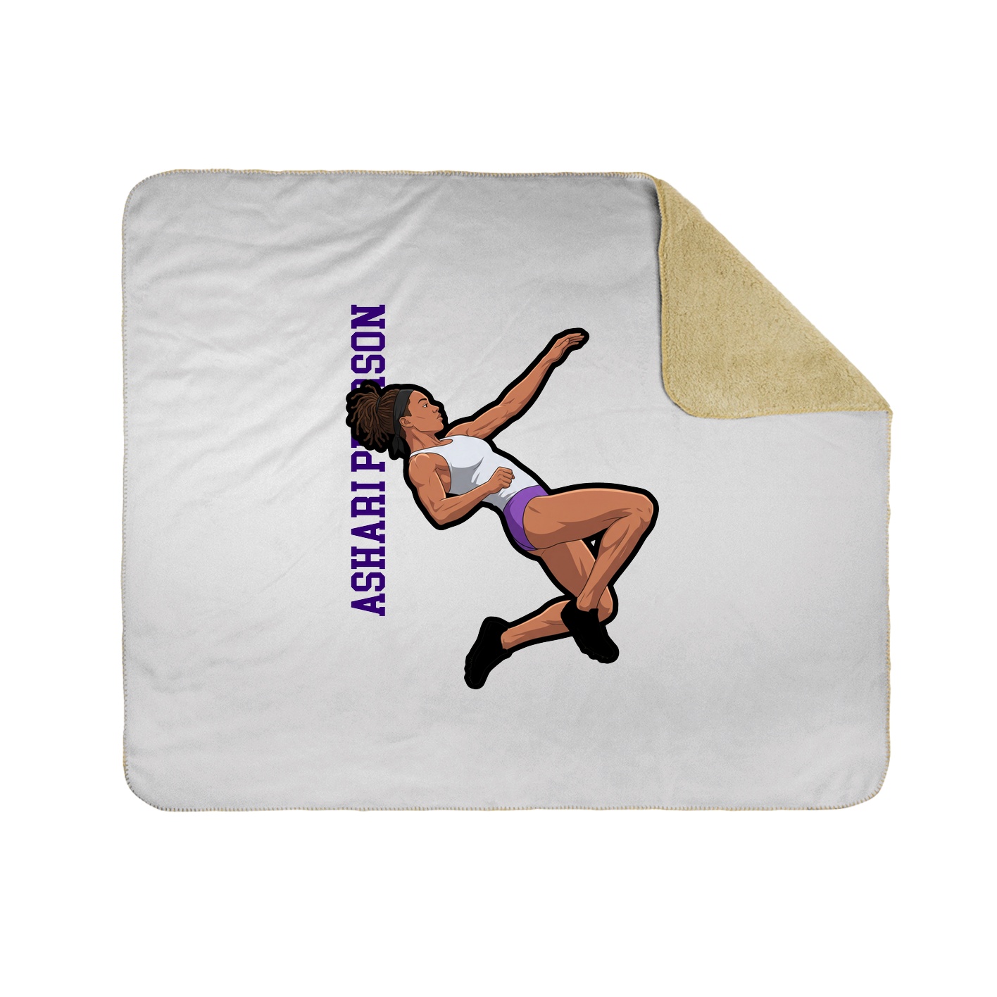 Throw Blanket — Name Vertical in White