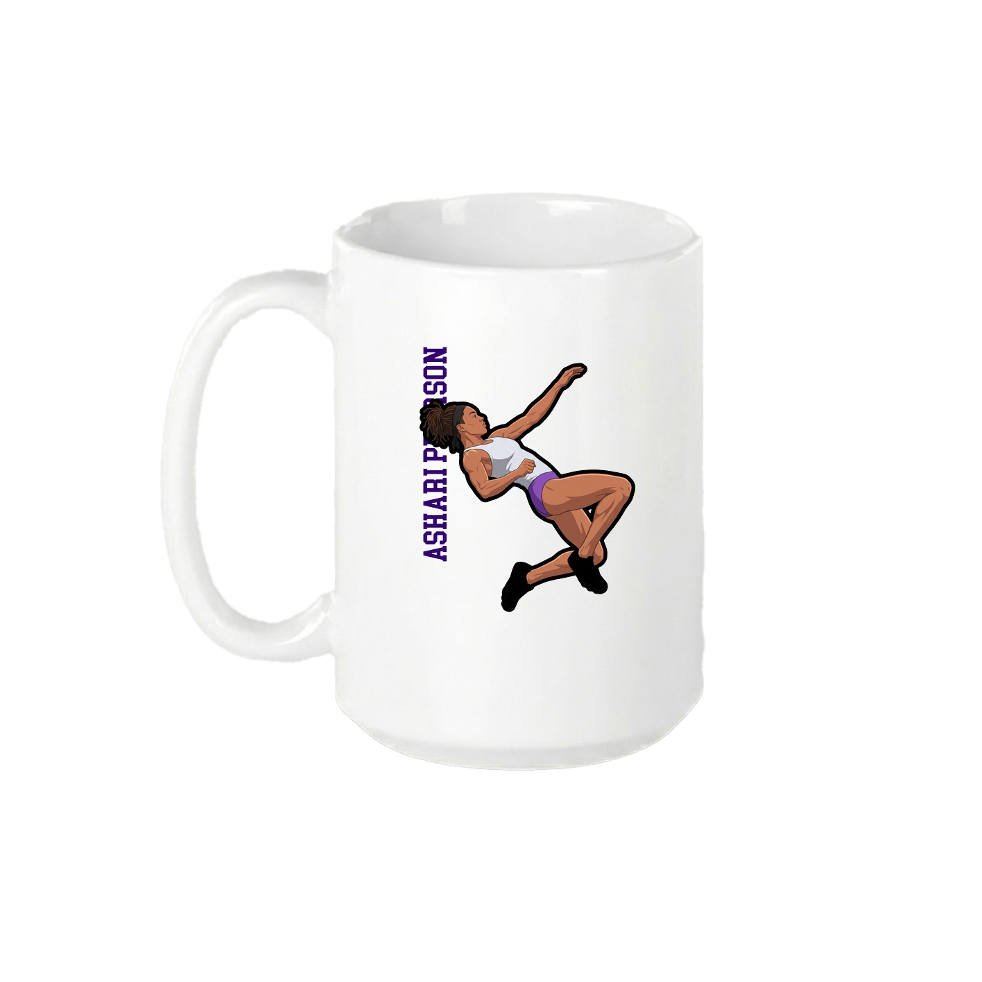 15oz Coffee Mug — Name Vertical in White